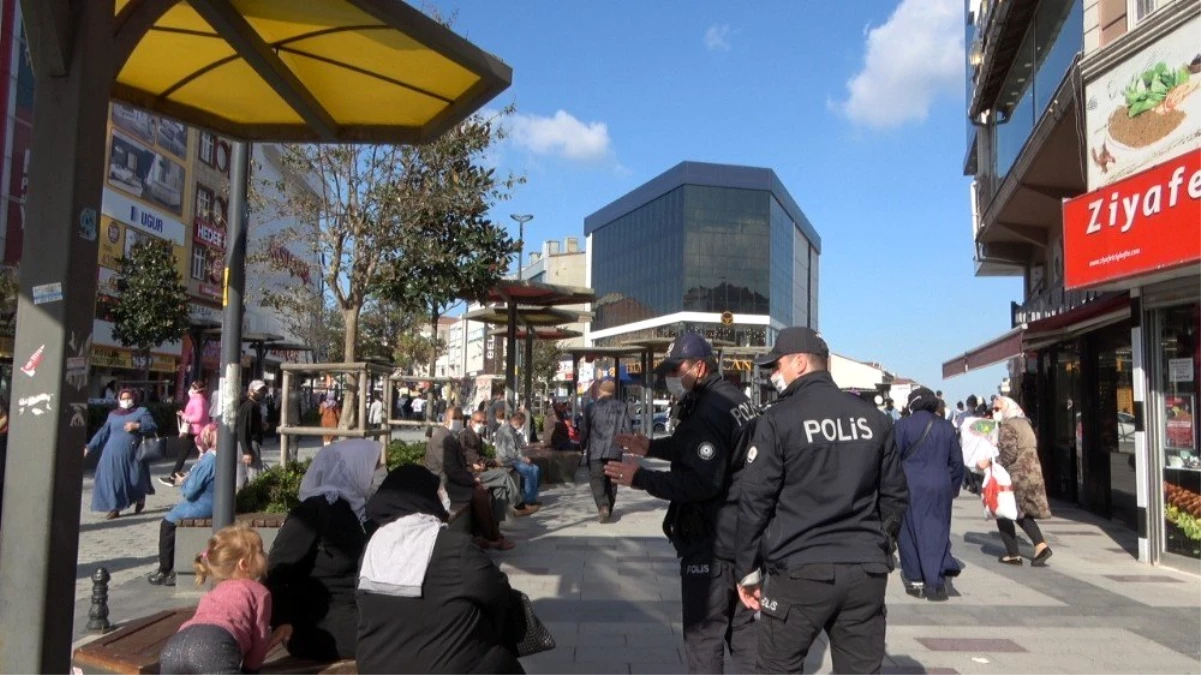 Son dakika haberleri | Arnavutköy\'de polis ekiplerinden vatandaşa maske ve sosyal mesafe uyarısı
