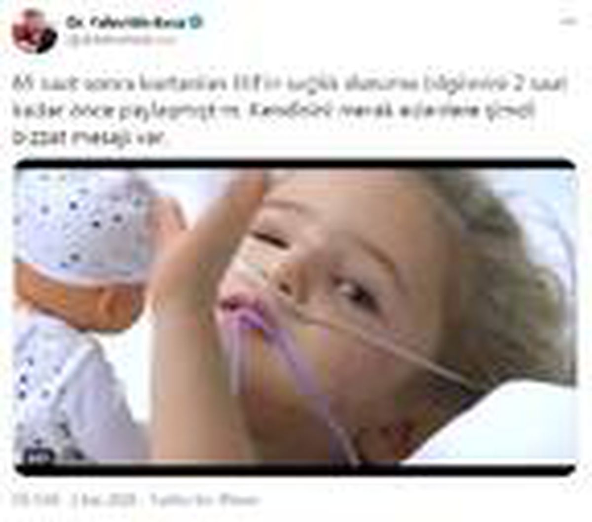 Bakan Koca, \'Elif\'in hastanedeki görüntüsünü paylaştı