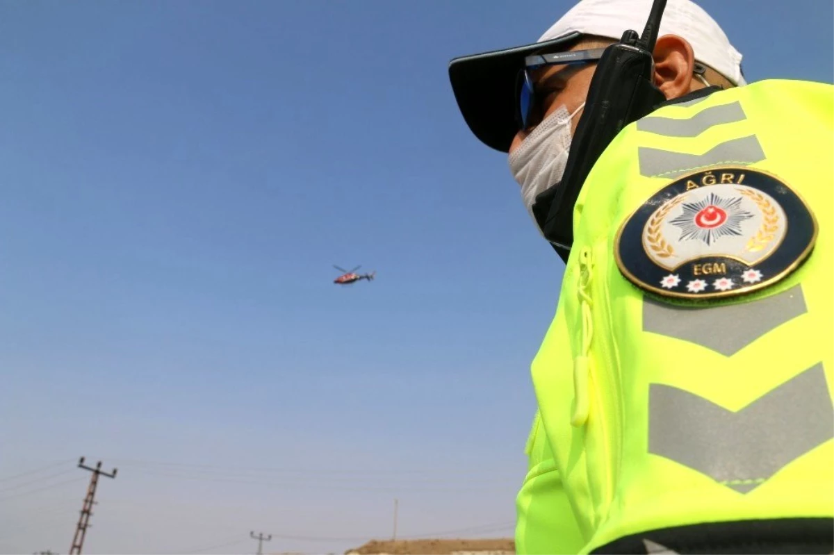 Ağrı\'da trafik denetimleri helikopter ve drone yardımıyla gerçekleştirildi
