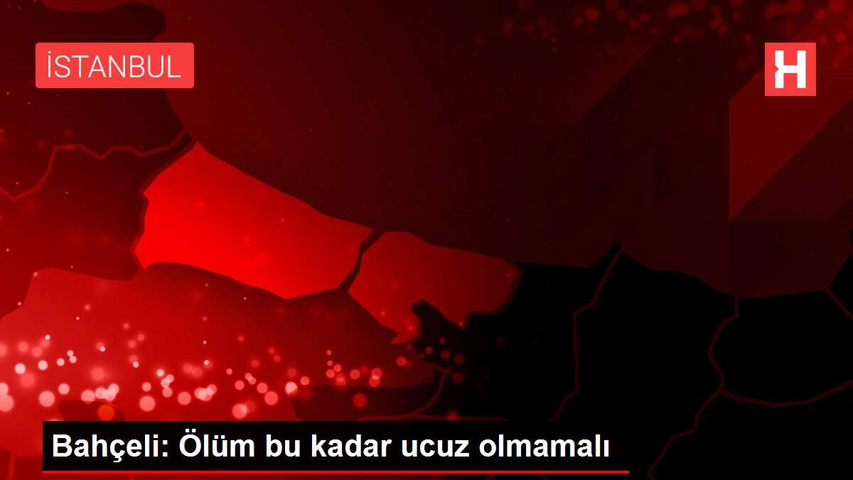 Bahçeli: Ölüm bu kadar ucuz olmamalı