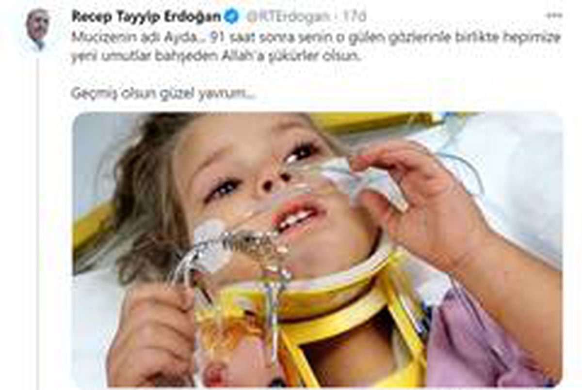 Son dakika haber... Cumhurbaşkanı Erdoğan\'dan Ayda bebek için duygulandıran paylaşım