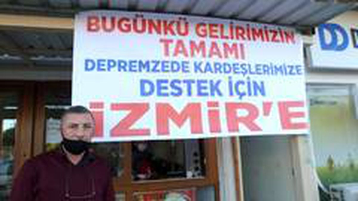 Günlük kazancını depremzedelere bağışladı