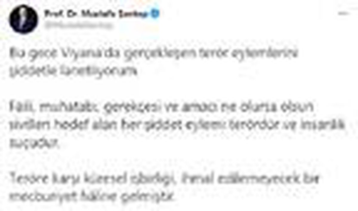 Viyana\'daki terör saldırısına Türkiye\'den ilk tepkiler geldi