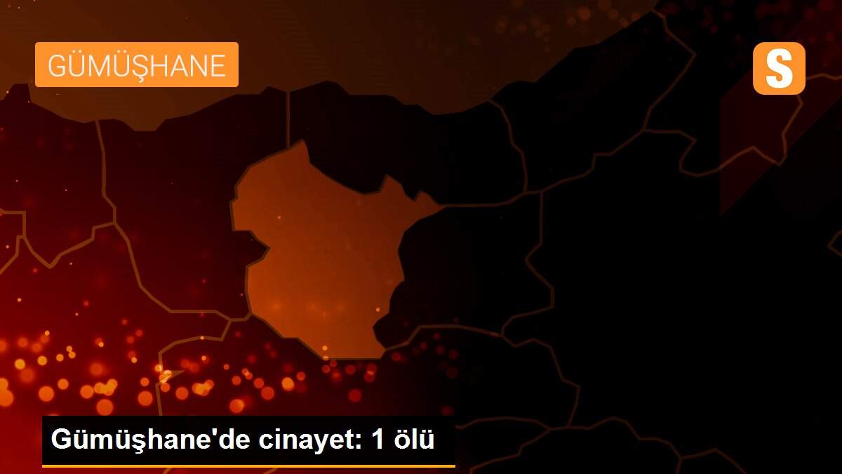Gümüşhane\'de cinayet: 1 ölü