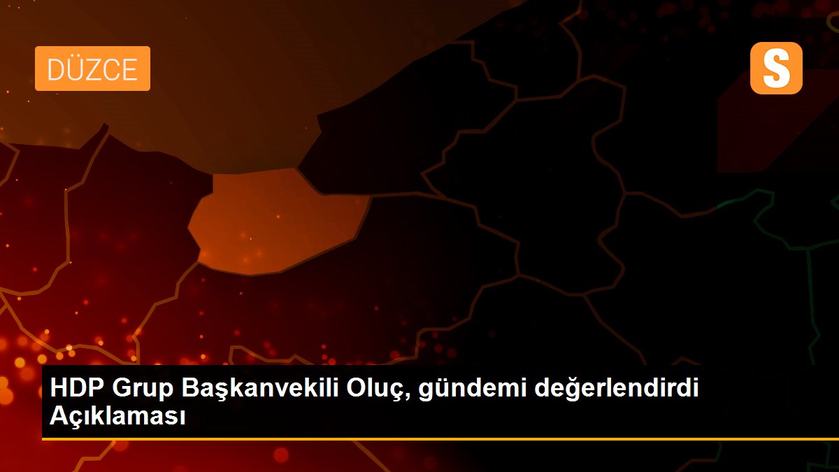 HDP Grup Başkanvekili Oluç, gündemi değerlendirdi Açıklaması