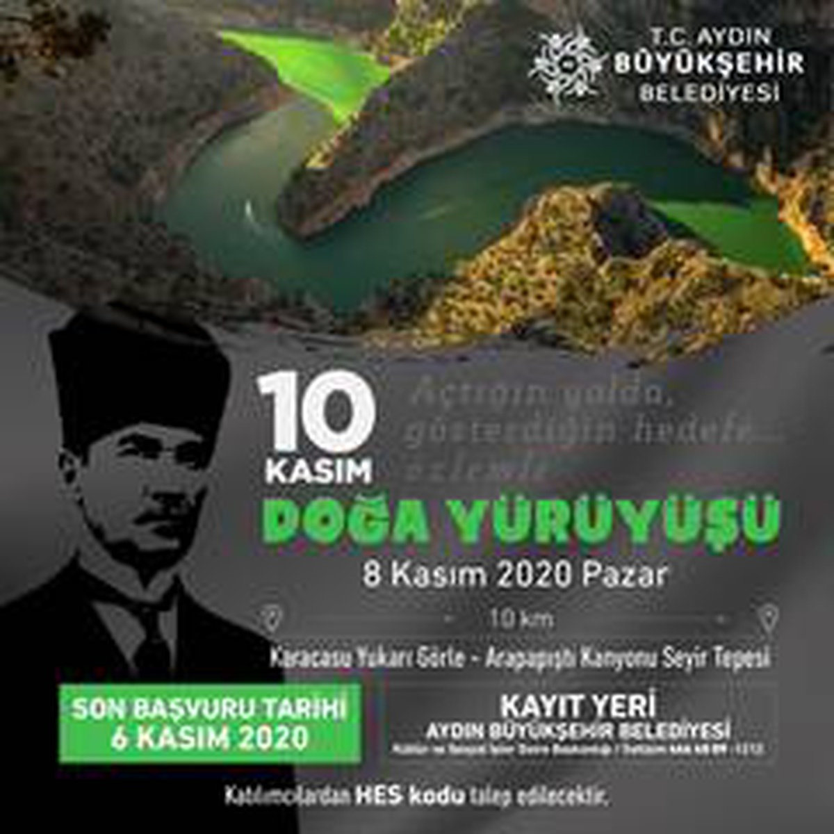 Büyükşehir Belediyesi\'nden 10 Kasım doğa yürüyüşü