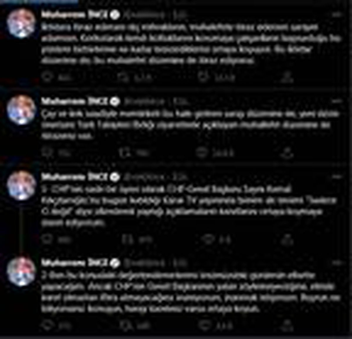 İnce: CHP Genel Başkanının iftira atmayacağına inanmak istiyorum