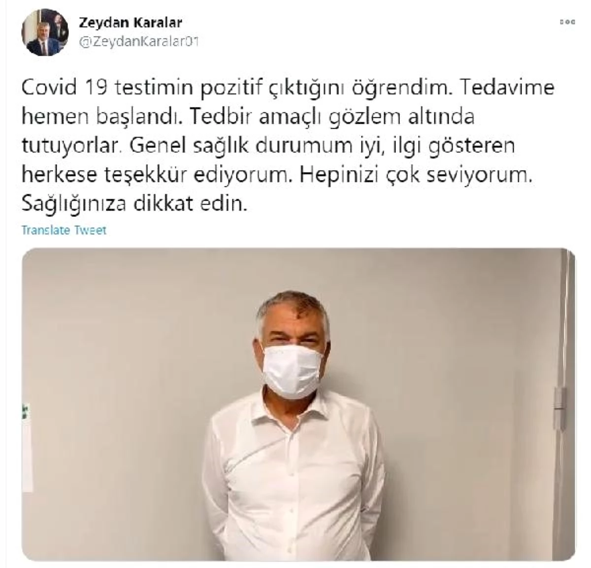 Son dakika haberleri! Adana Büyükşehir Belediye Başkanı Karalar, koronavirüse yakalandı (2)