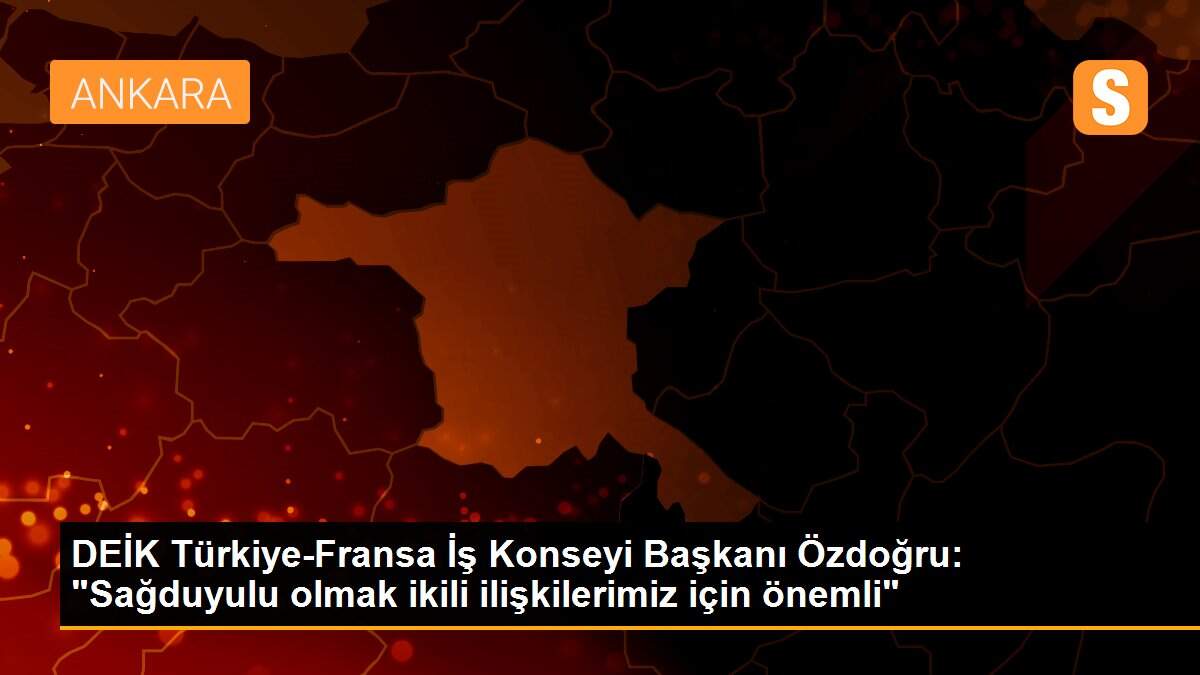 DEİK Türkiye-Fransa İş Konseyi Başkanı Özdoğru: "Sağduyulu olmak ikili ilişkilerimiz için önemli"