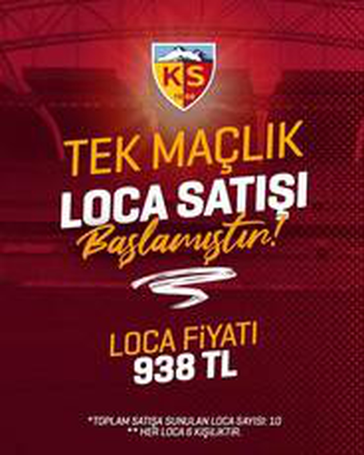 Kayserispor 10 loca satışa çıkardı