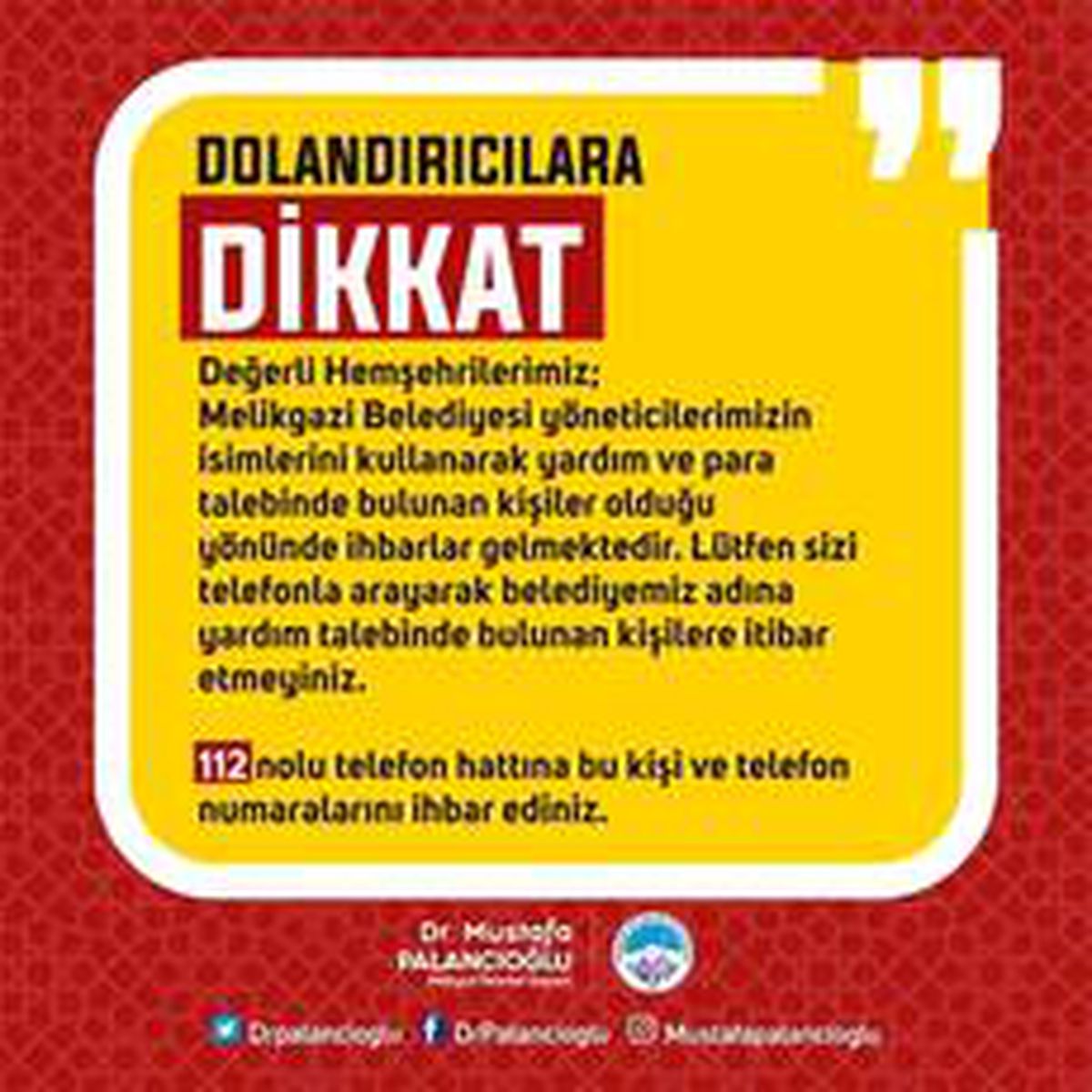 Palancıoğlu\'ndan \'dolandırıcılık\' uyarısı