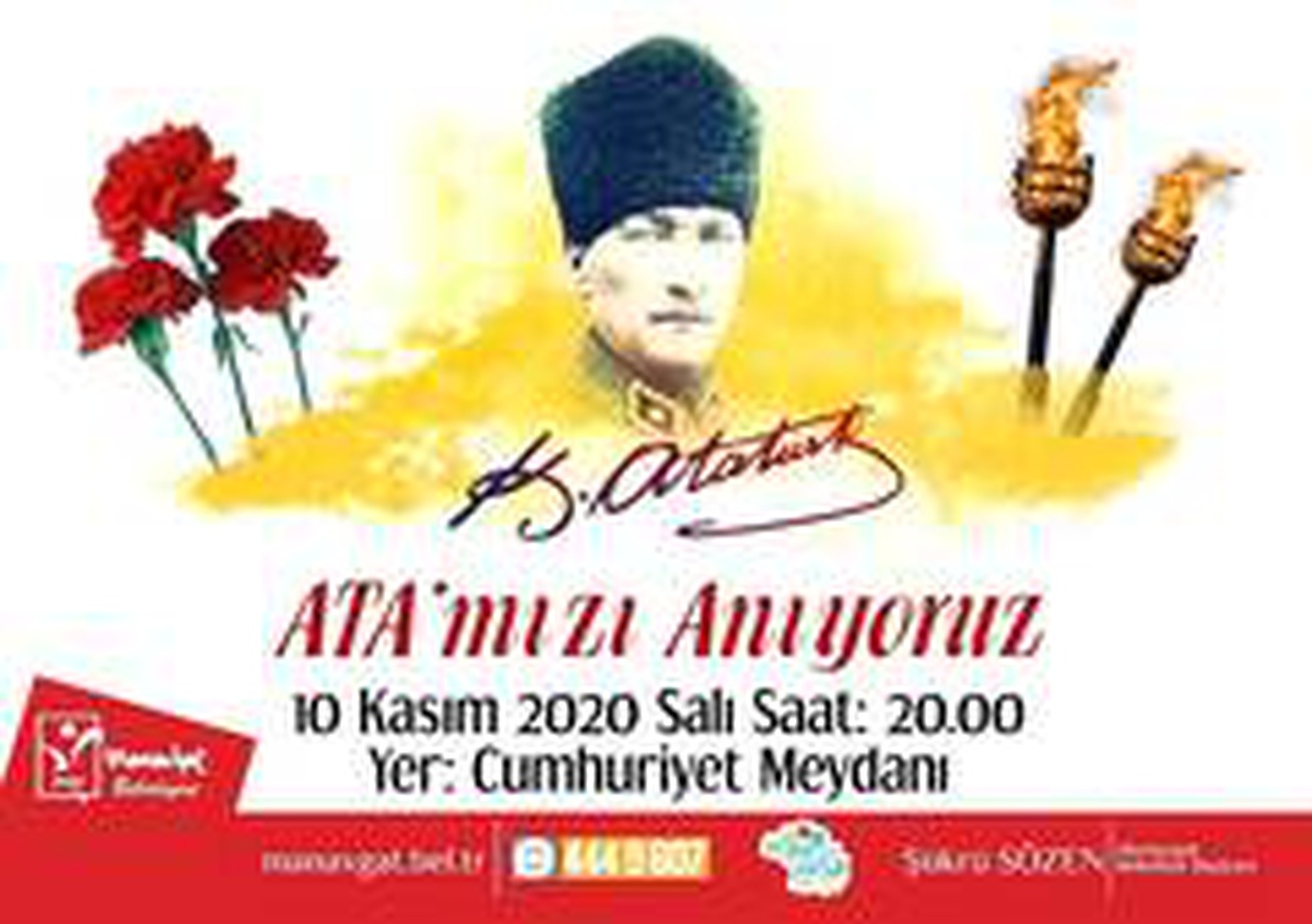 Manavgat\'ta Atatürk meşaleli karanfilli saygı duruşuyla anılacak