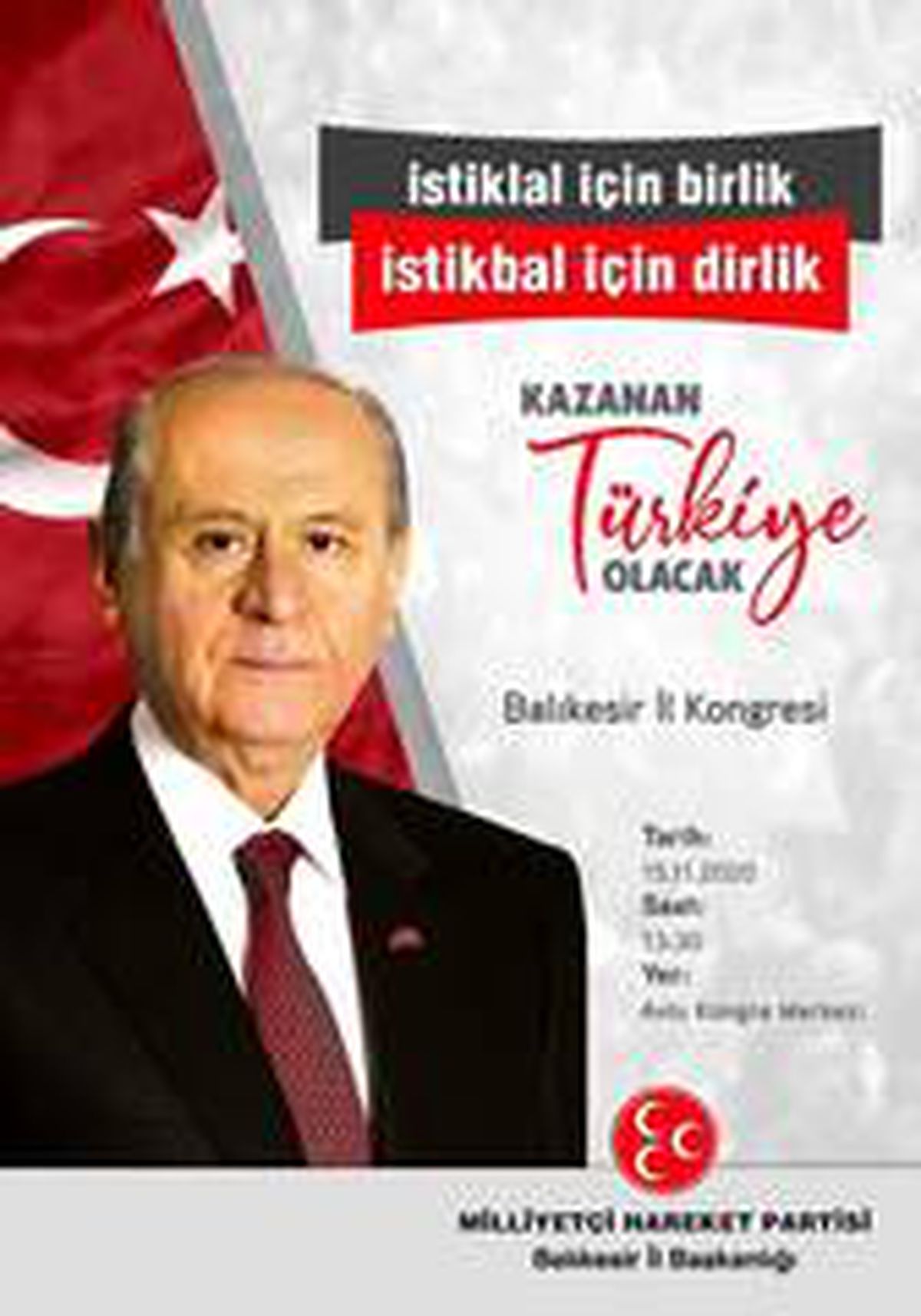 Balıkesir MHP il kongresi 15 Kasım\'da
