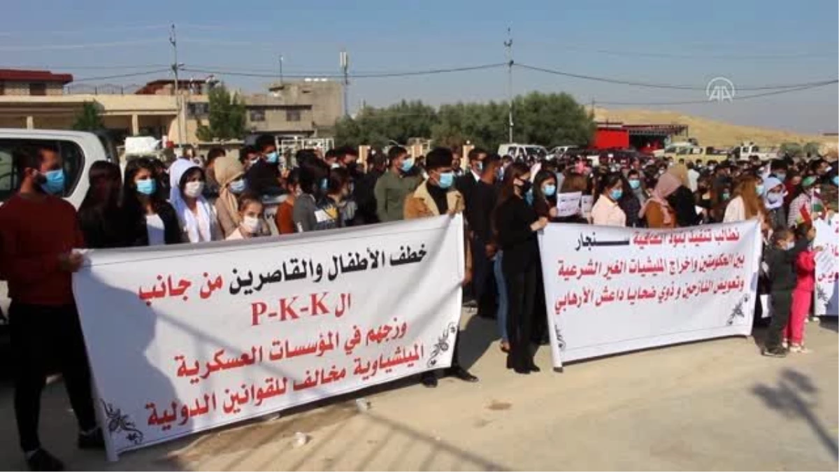 Irak\'taki Ezidiler, terör örgütü PKK\'nın Sincar\'daki varlığına karşı gösteri düzenledi