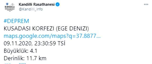 İzmir Menderes açıklarında 4.2 büyüklüğünde deprem meydana geldi