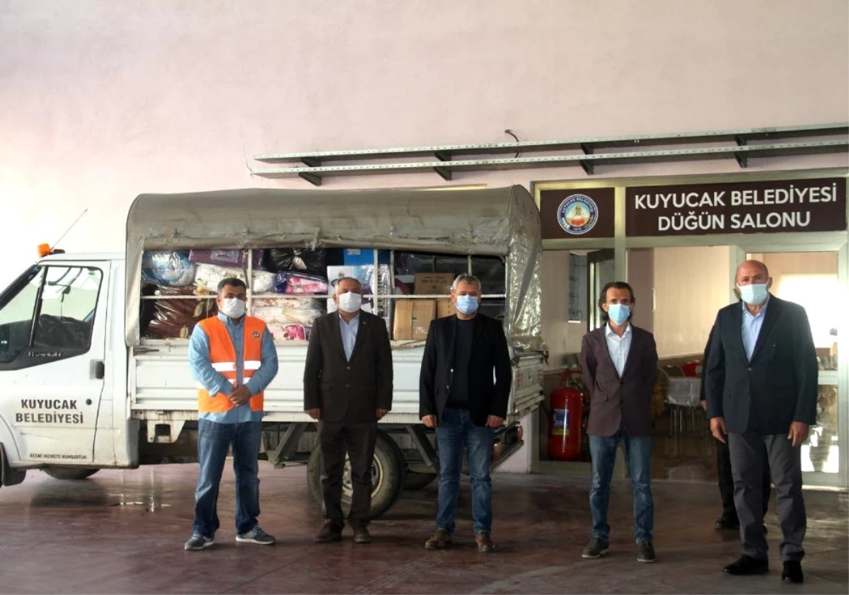 Kuyucak\'tan İzmirli depremzedelere yardım aracı yola çıktı