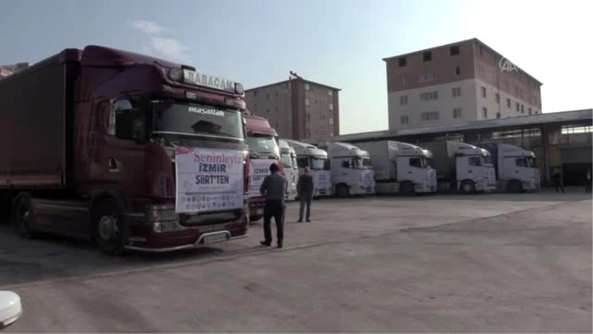Siirt\'ten 10 tır yardım malzemesi İzmir\'deki depremzedelere gönderildi