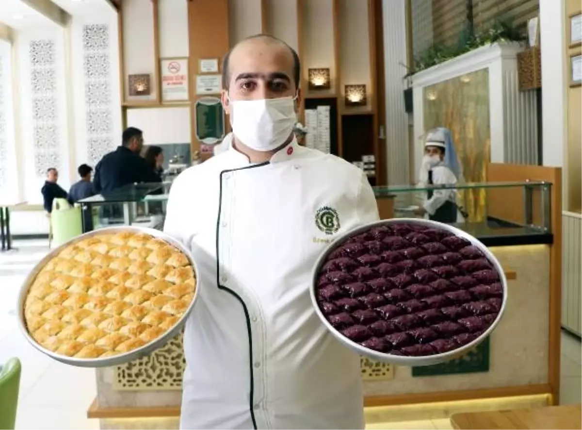 Gaziantep\'te yapılan mor baklava yoğun talep