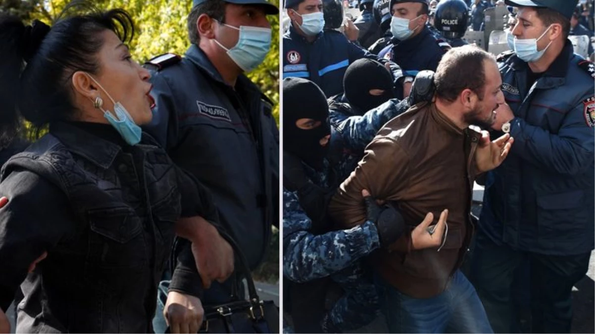 Ermenistan\'da Paşinyan\'ı protesto etmek isteyen parti liderleri ve milletvekilleri gösteriler başlamadan gözaltına alındı
