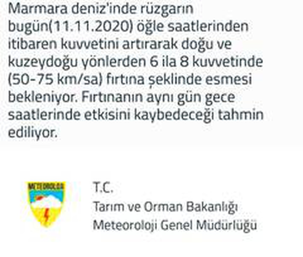 Meteoroloji\'den Marmara Denizi için fırtına uyarısı
