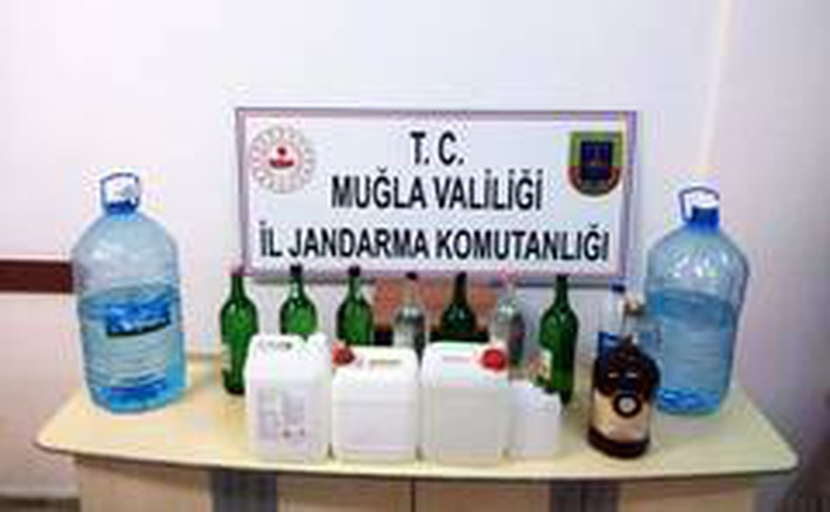 Muğla Jandarması 361 litre sahte içki ele geçirdi