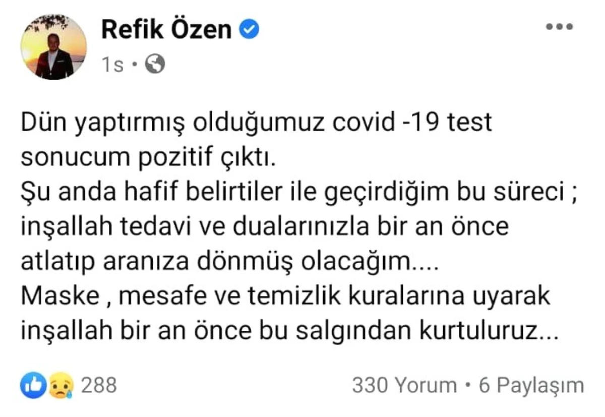 AK Parti Bursa Milletvekili Refik Özen korona virüse yakalandı