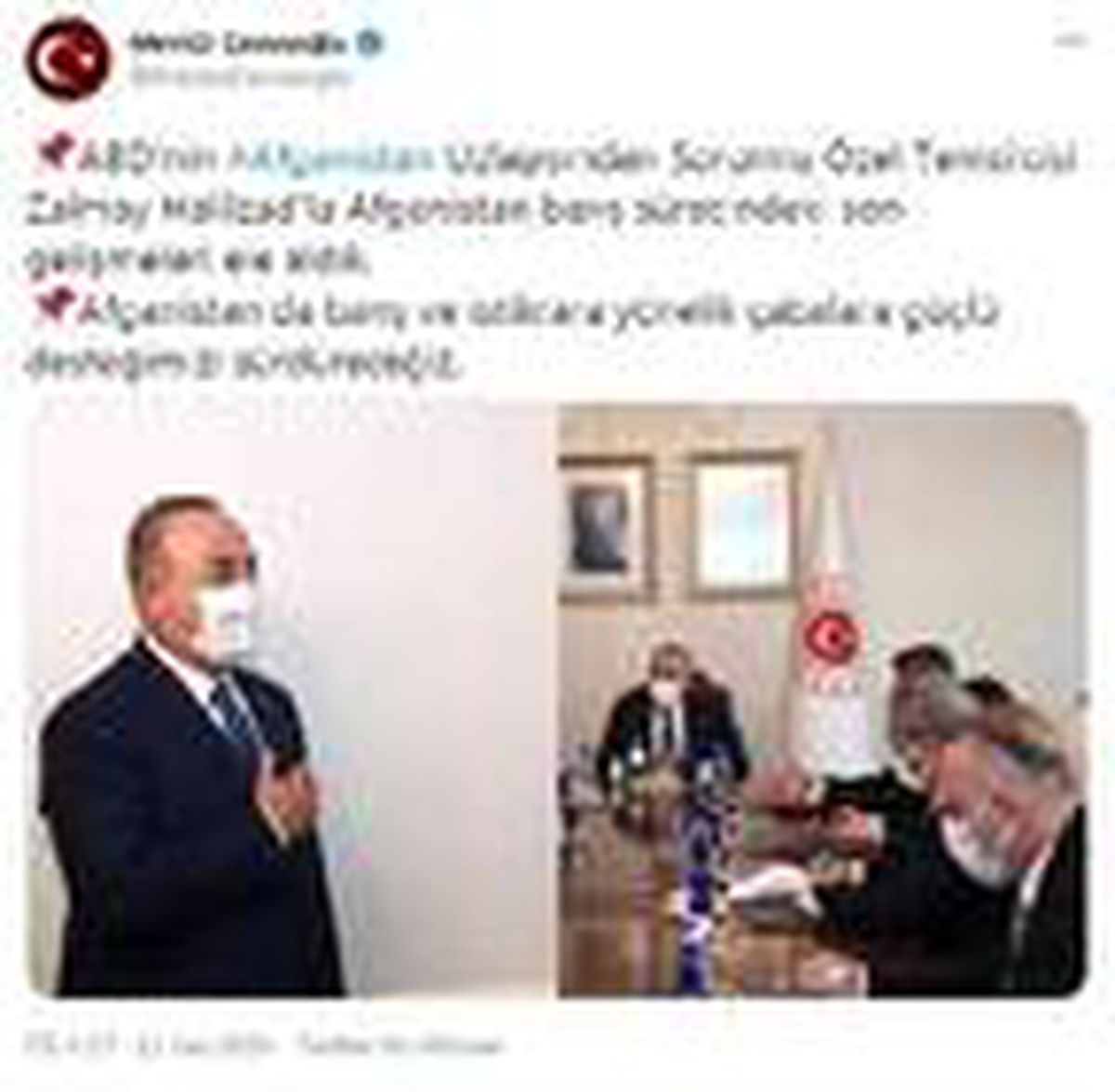 Son dakika haberi: Bakan Çavuşoğlu, ABD\'nin Afganistan Özel Temsilcisi Halilzad\'ı kabul etti (2)