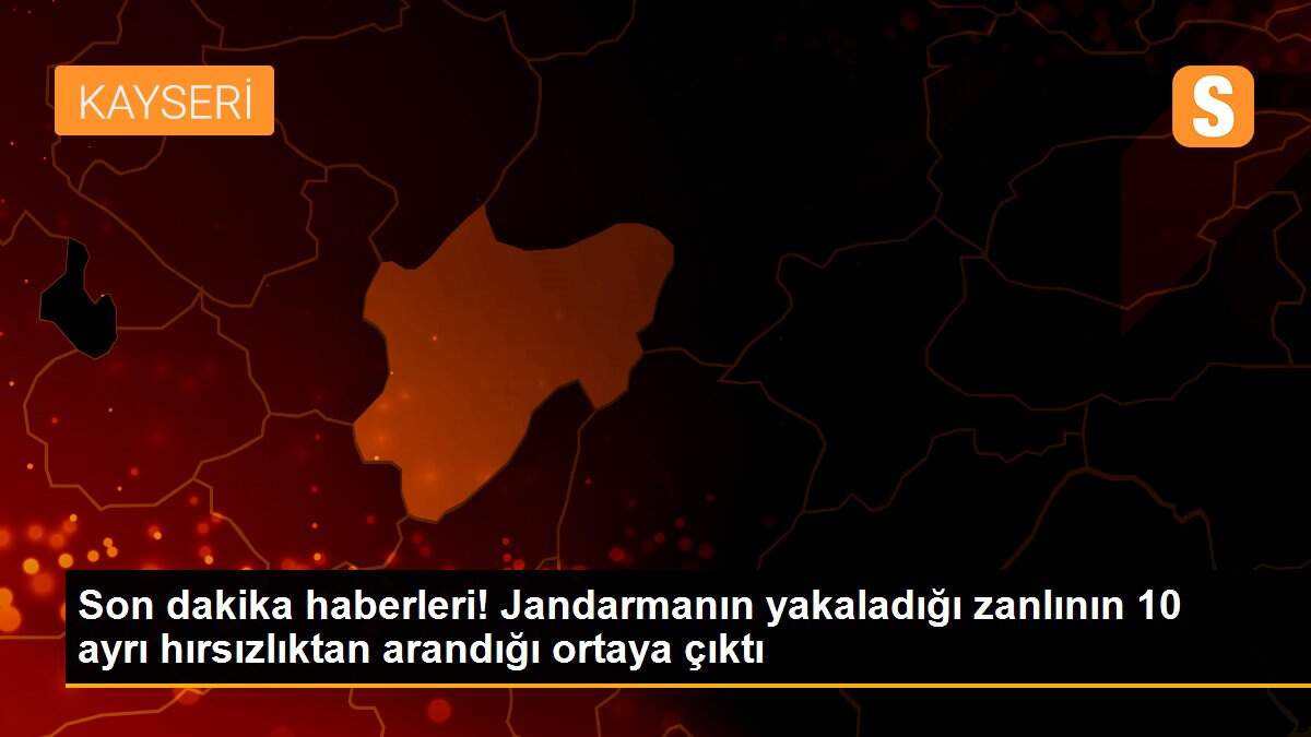 Son dakika haberleri! Jandarmanın yakaladığı zanlının 10 ayrı hırsızlıktan arandığı ortaya çıktı