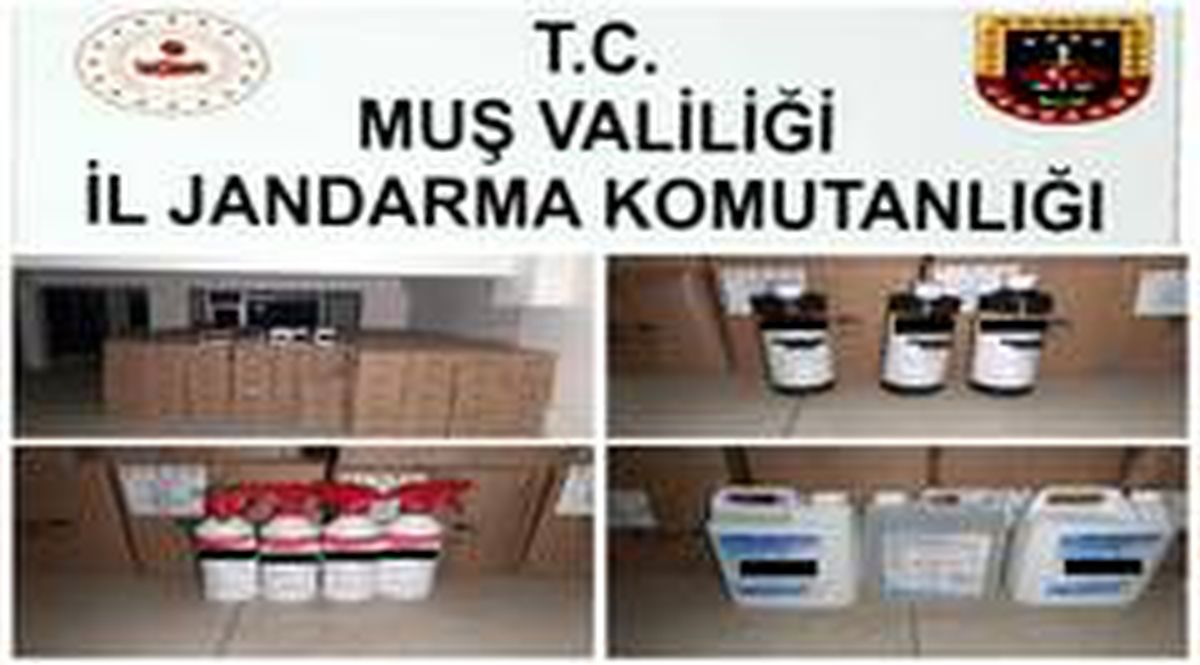 Muş\'ta 18 bin litre sahte dezenfektan ele geçirildi