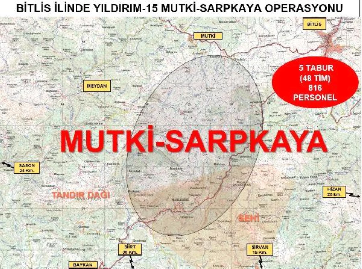 Bitlis\'te "Yıldırım-15 Mutki-Sarpkaya" operasyonu başlatıldı