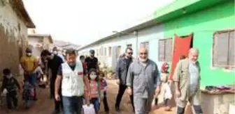 Suriye'de inşa edilen briket evler havadan görüntülendiİHH Başkan Yıldırım: 'Suriye'de 10 binden fazla ev inşa ettik'