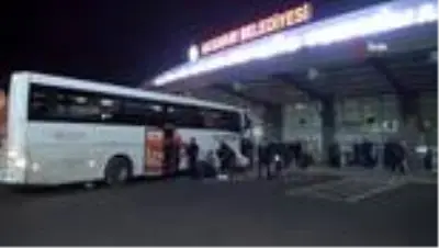 Aksaray terminalinde korona tedbirleri devam ediyor