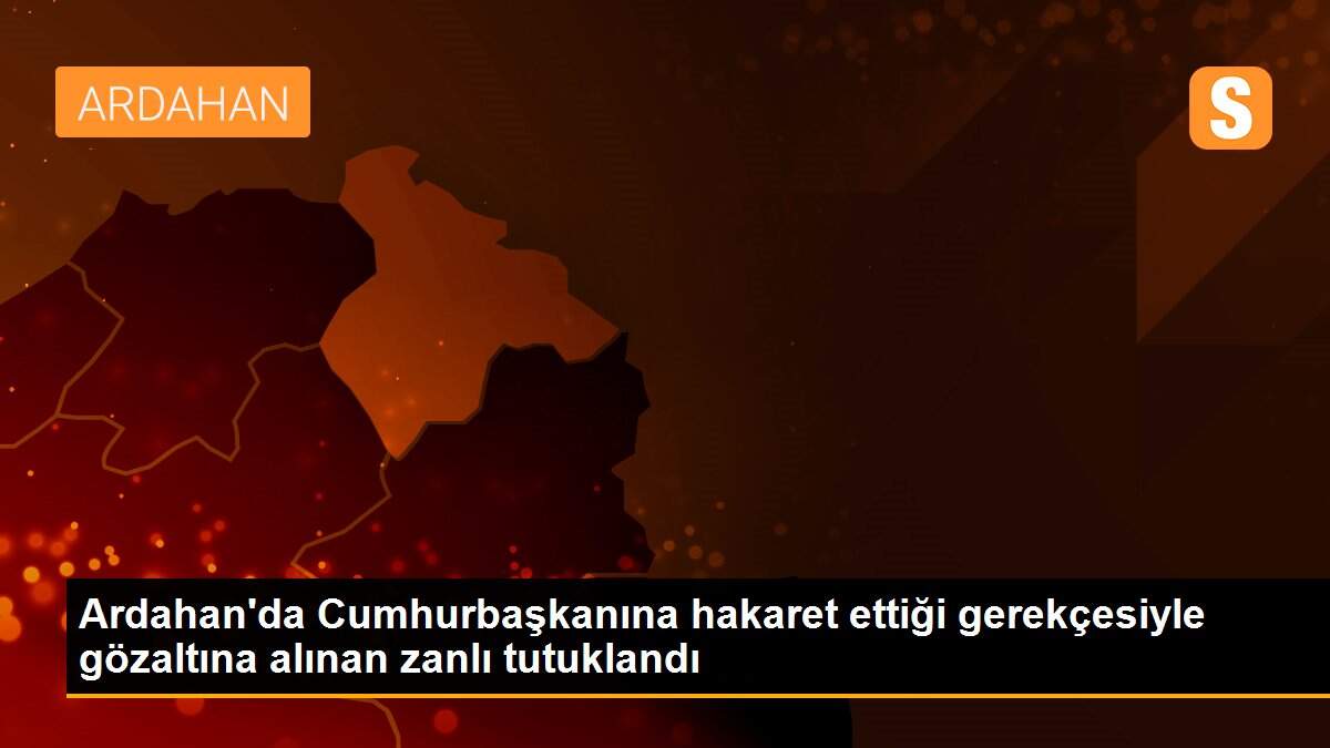 Ardahan\'da Cumhurbaşkanına hakaret ettiği gerekçesiyle gözaltına alınan zanlı tutuklandı
