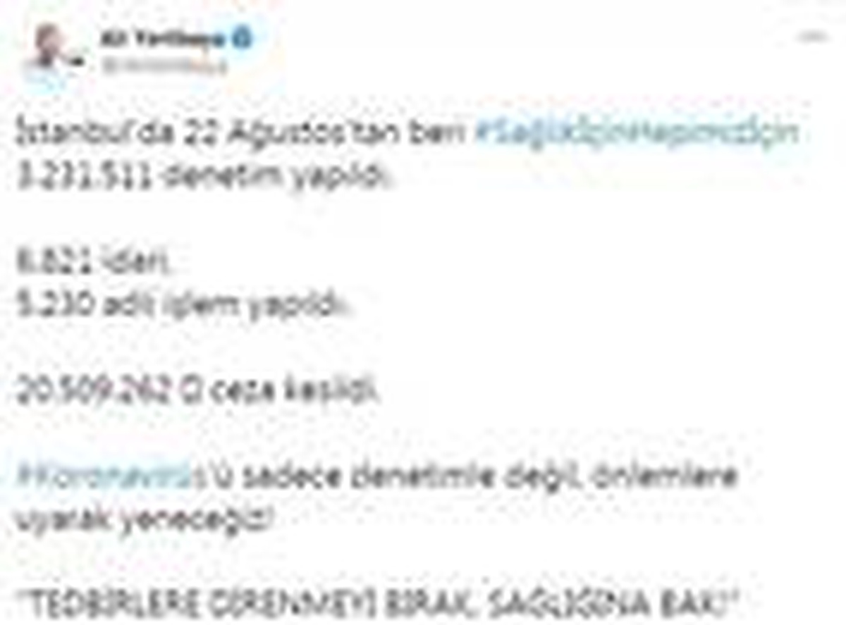 Vali Yerlikaya açıkladı: 20 milyon TL ceza kesildi