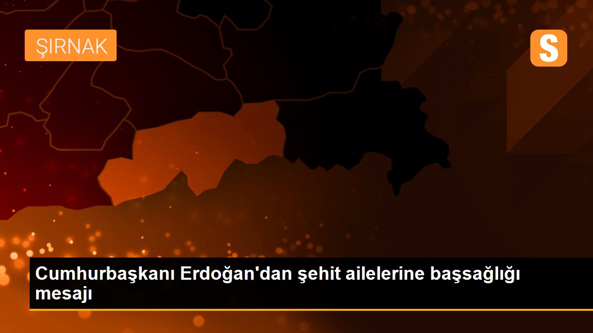 Son dakika haber | Cumhurbaşkanı Erdoğan\'dan şehit ailelerine başsağlığı mesajı