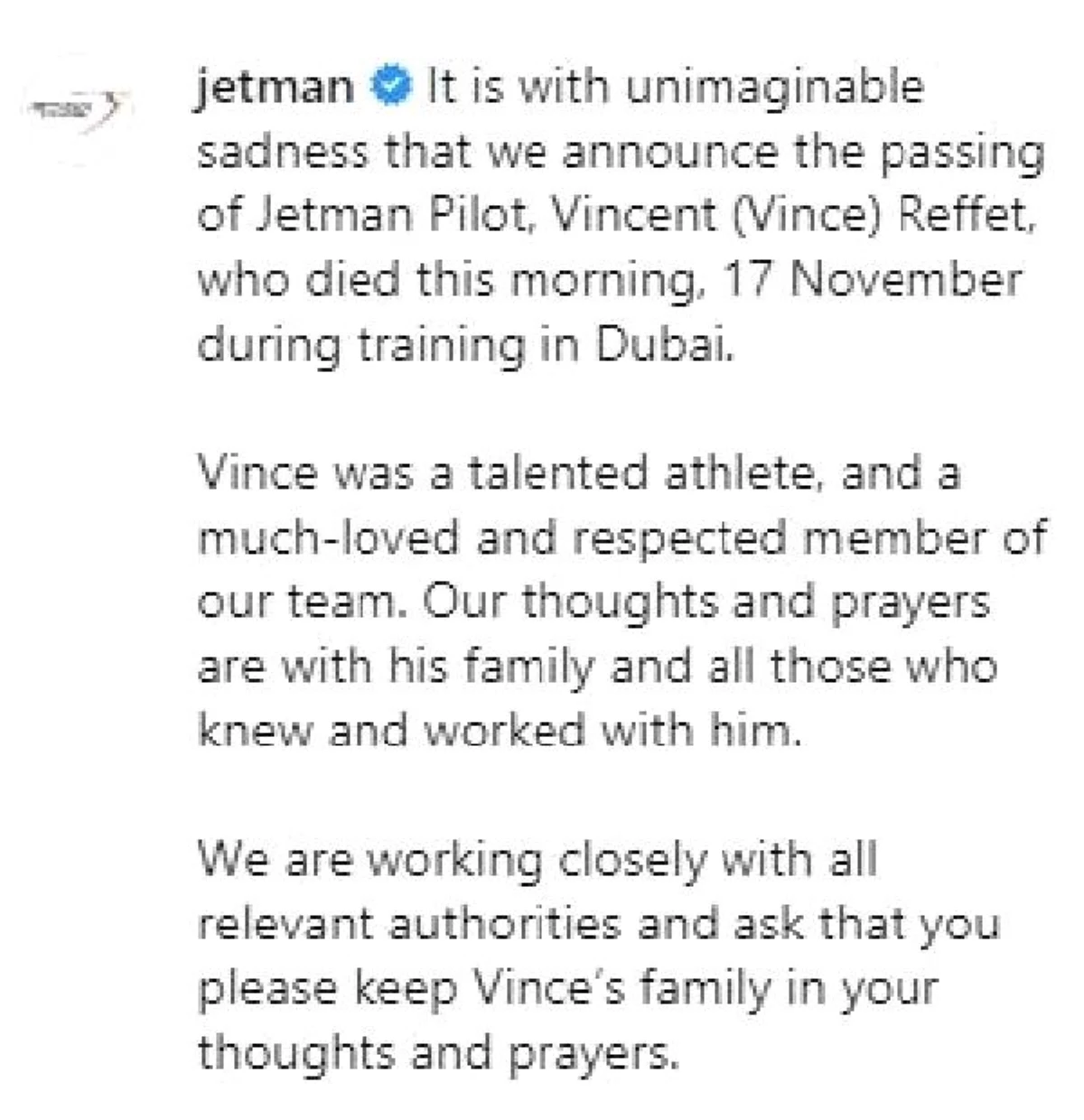 \'Jetman\' Reffet Dubai\'de eğitim kazasında öldü