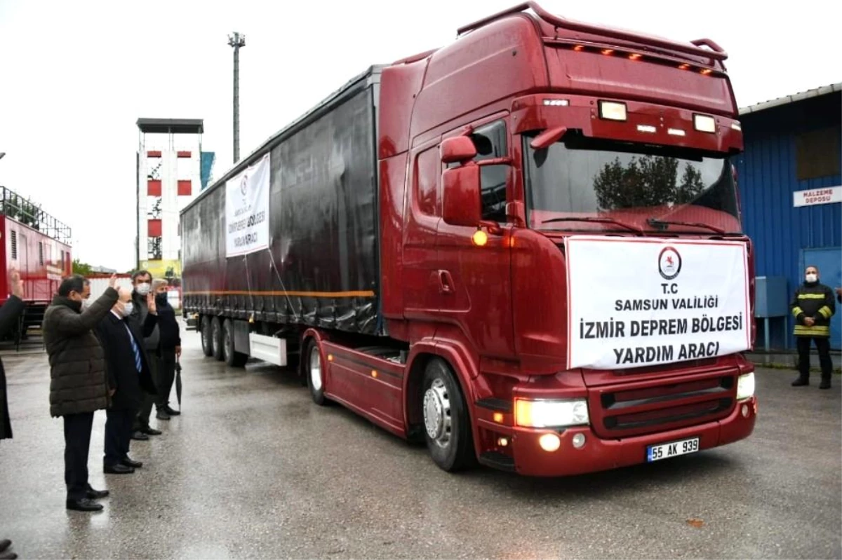 Samsun\'dan İzmir\'deki depremzedelere bir tır dolusu yardım