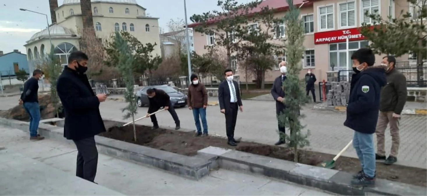 Arpaçay\'da Atatürk Parkı ağaçlandırıldı