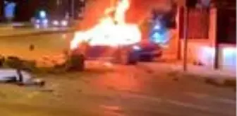 Son dakika haberi... Ataşehir'de kaza yapan lüks otomobil alev alev yandı