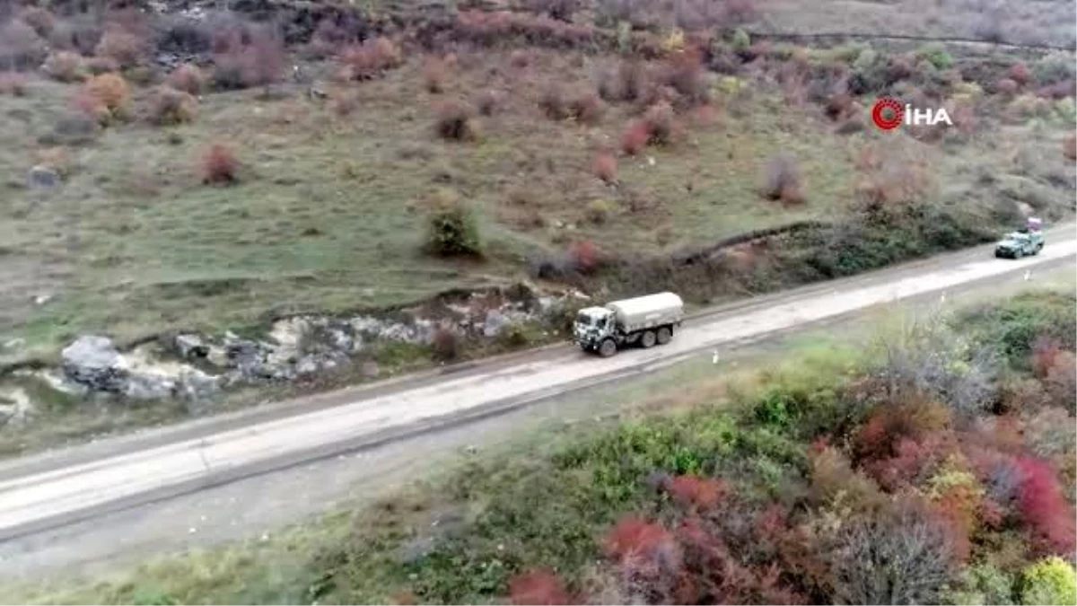 Son dakika: Rus Barış Gücü askerleri, Dağlık Karabağ\'da, Azerbaycan konvoyuna eşlik etti