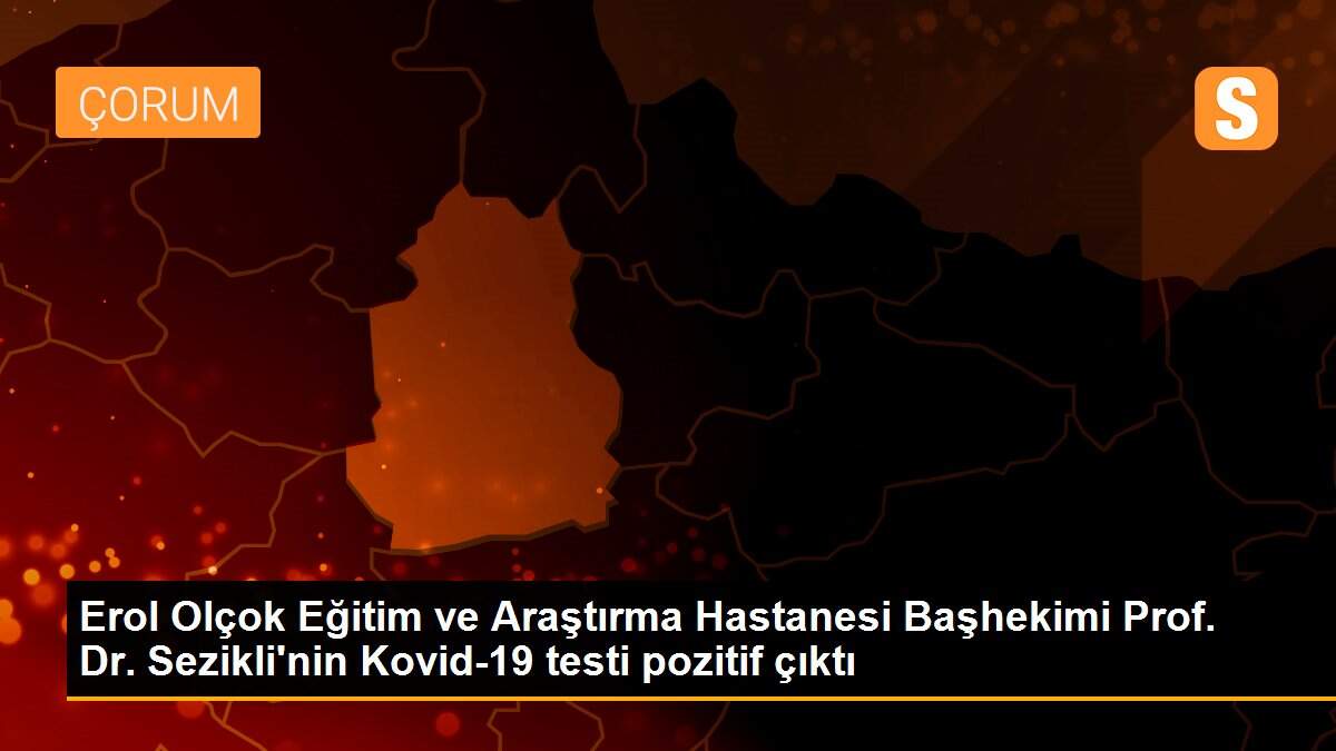Son dakika haberleri: Erol Olçok Eğitim ve Araştırma Hastanesi Başhekimi Prof. Dr. Sezikli\'nin Kovid-19 testi pozitif çıktı