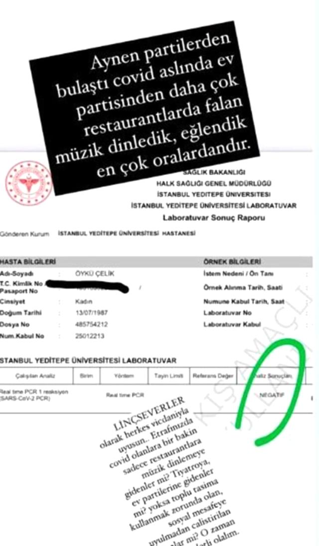 Oyuncu Öykü Çelik'in koronavirüs paylaşımı tepki çekti, apar topar kaldırdı