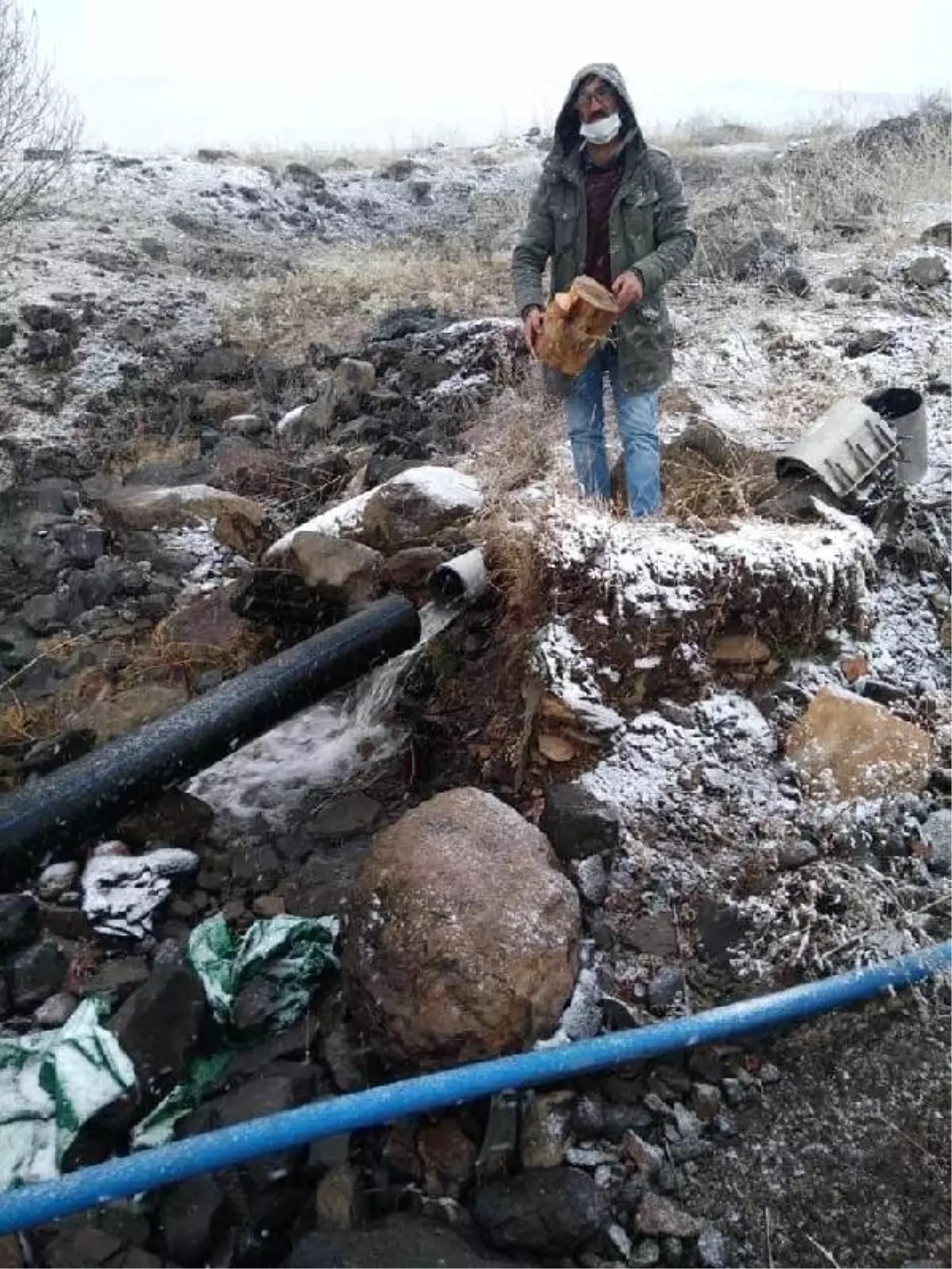 Boruya odun tıkayıp, Göle ilçesini 3 gün susuz bıraktılar