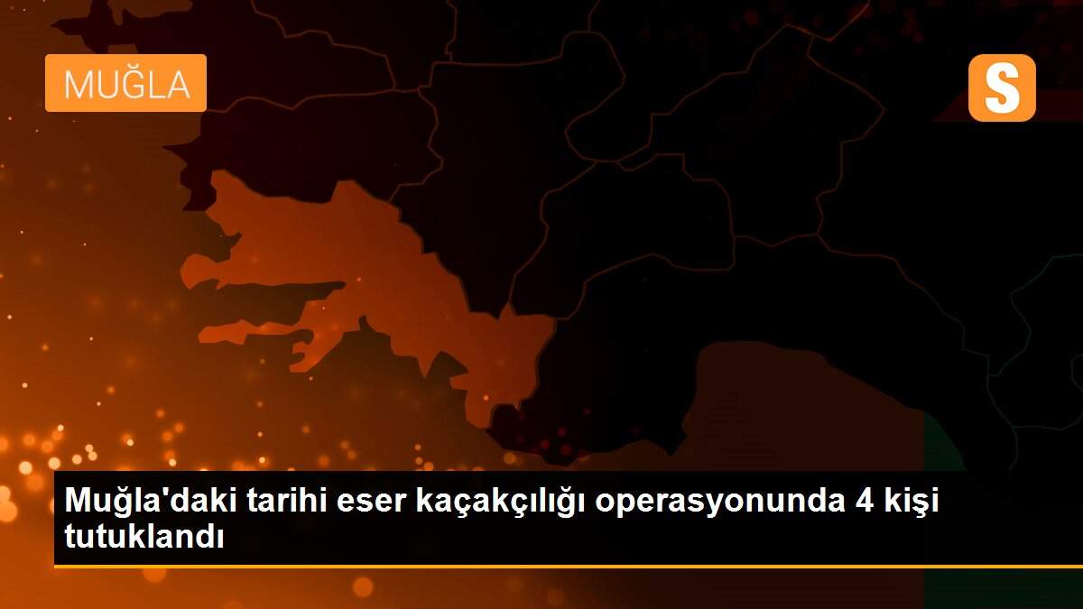 Muğla\'daki tarihi eser kaçakçılığı operasyonunda 4 kişi tutuklandı