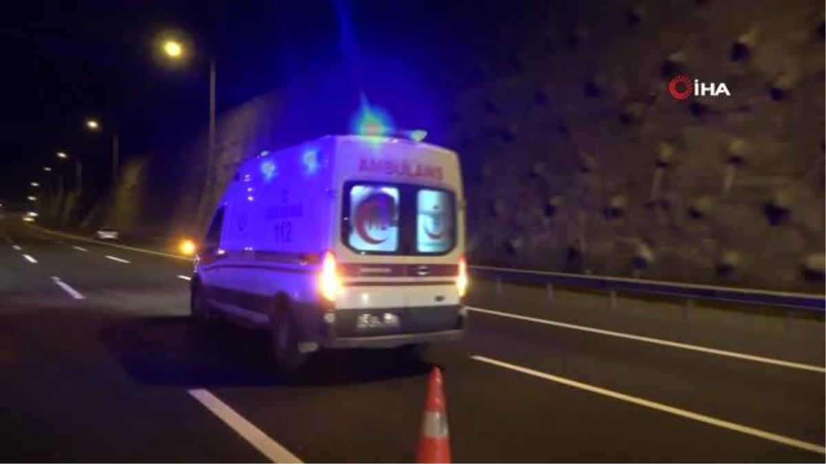 TEM\'de bariyerlere çarpan minibüs hurdaya döndü: 7 yaralı