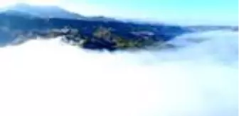 Tarihi ilçe Palu'da sonbahar ve sis güzelliği