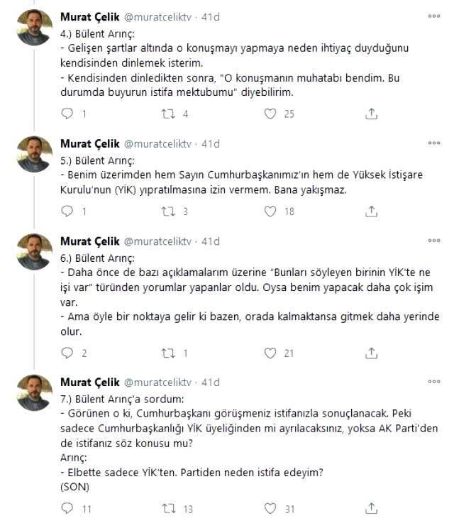 Bülent Arınç'tan 'AK Parti'den istifa edecek misiniz?' sorusuna net yanıt: Neden istifa edeyim?