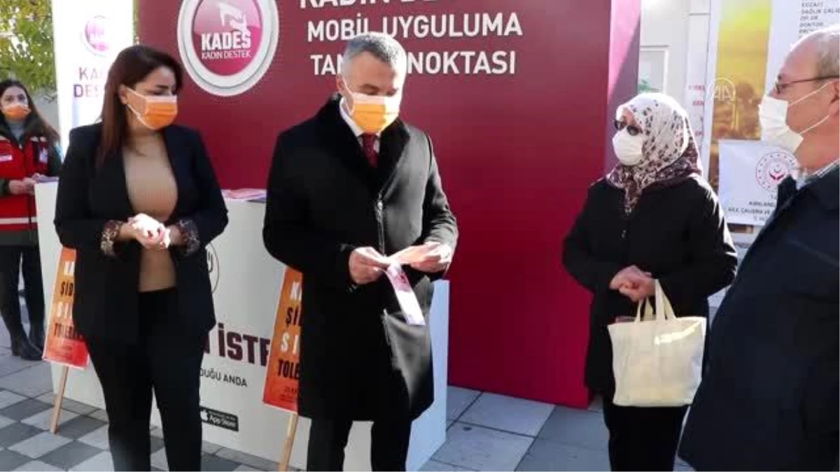 KIRKLARELİ - Vali Bilgin kadına şiddete karşı farkındalık amacıyla pazar yerinde "turuncu maske" dağıttı