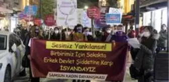 Samsun'da kadınlar şiddete 'dur' demek için yürüdü