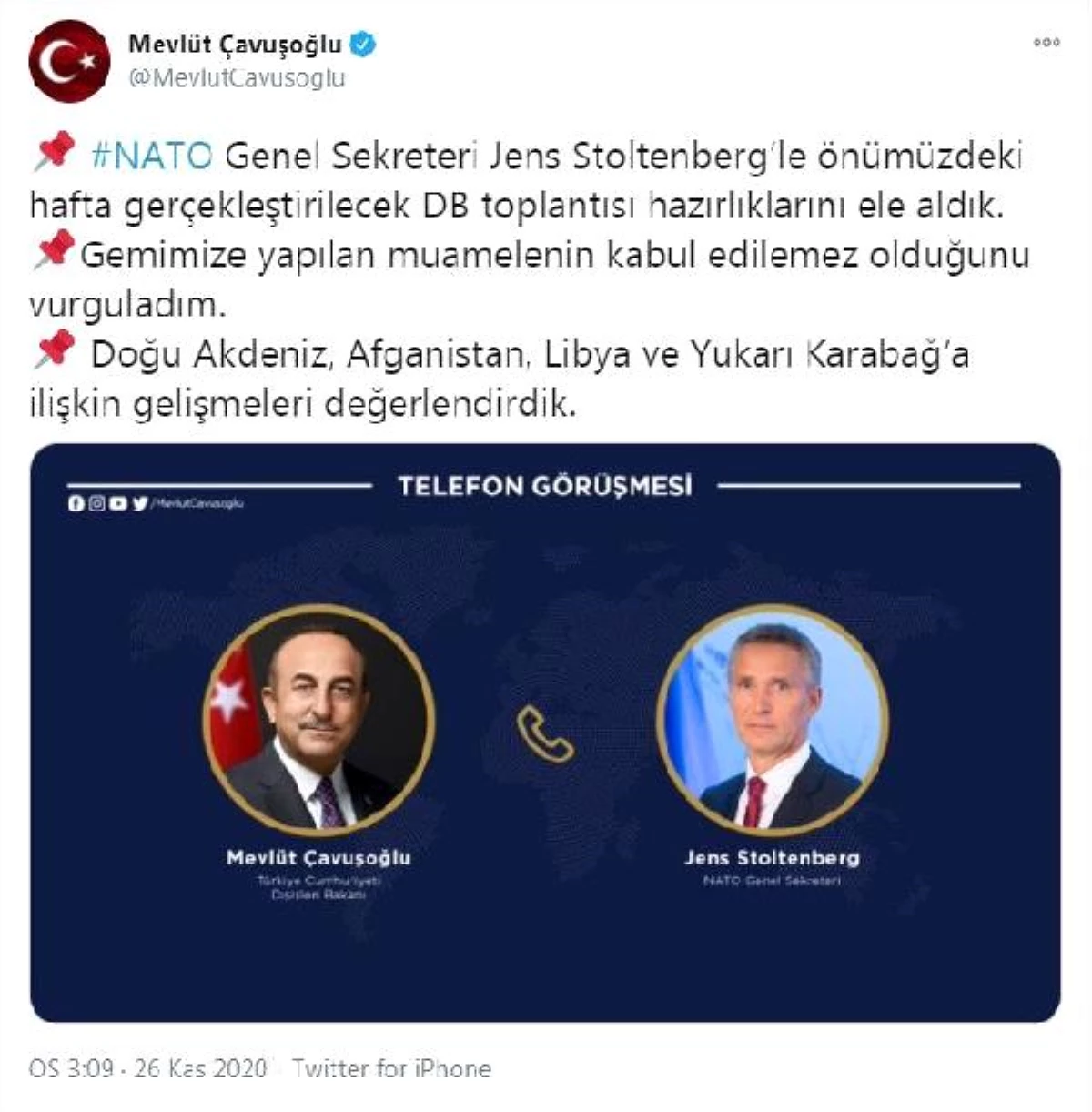 Son dakika: Bakan Çavuşoğlu, NATO Genel Sekreteri ile görüştü (3)